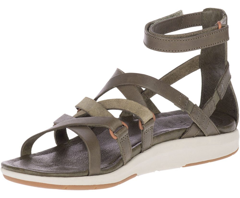 Merrell Sandals Olive - Kalari Shaw Mid - Womens 79CMKYLQV